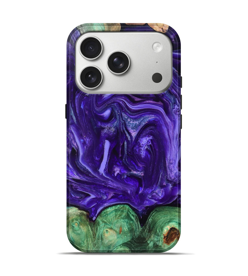 iPhone 17 Pro Wood Live Edge Phone Case - Shelley (Purple, 820704)