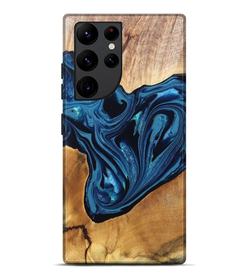 Galaxy S22 Ultra Wood Live Edge Phone Case - Gianni (Blue, 820705)