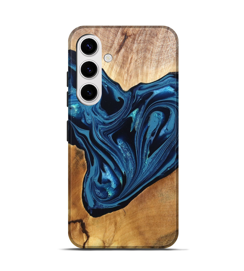 Galaxy S25 Wood Live Edge Phone Case - Gianni (Blue, 820705)