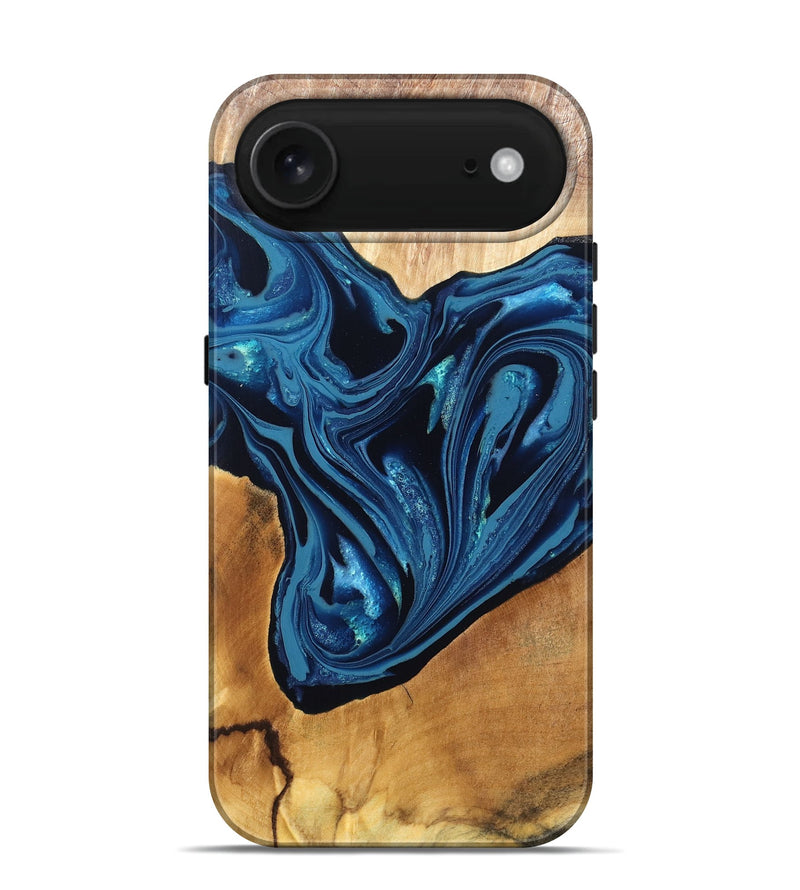 iPhone 17 Air Wood Live Edge Phone Case - Gianni (Blue, 820705)