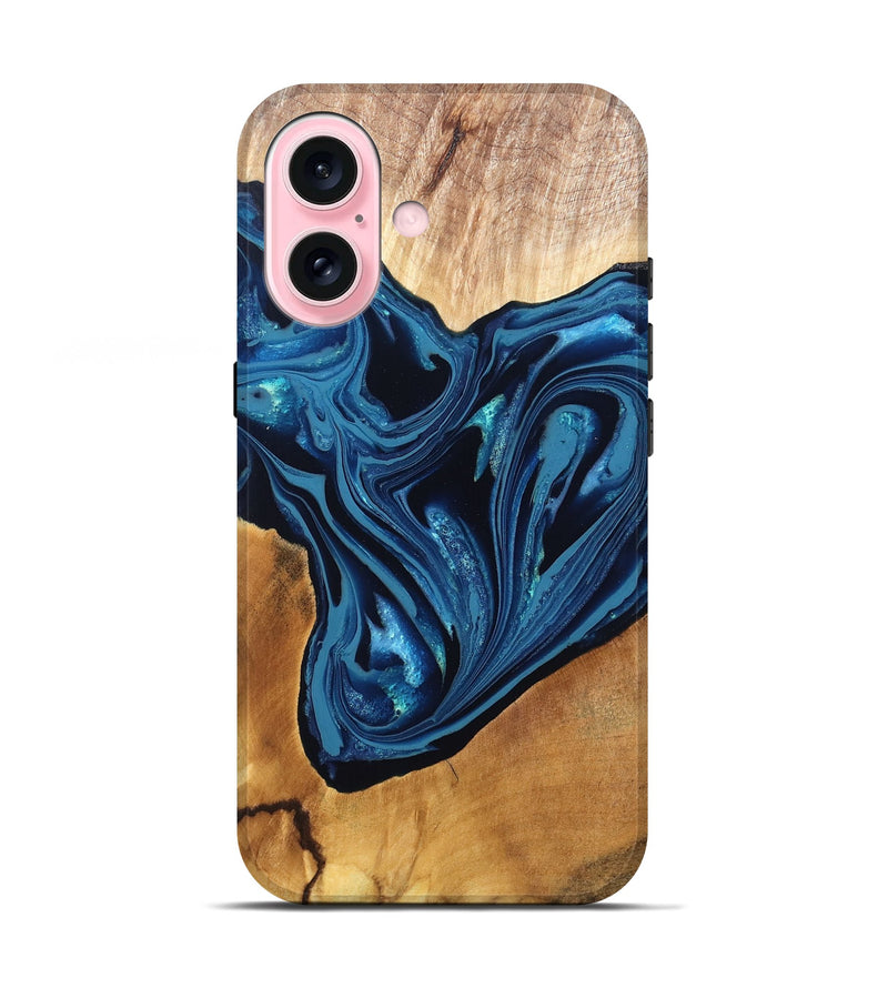 iPhone 17 Wood Live Edge Phone Case - Gianni (Blue, 820705)