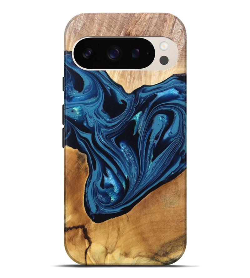 Pixel 10 Pro XL Wood Live Edge Phone Case - Gianni (Blue, 820705)