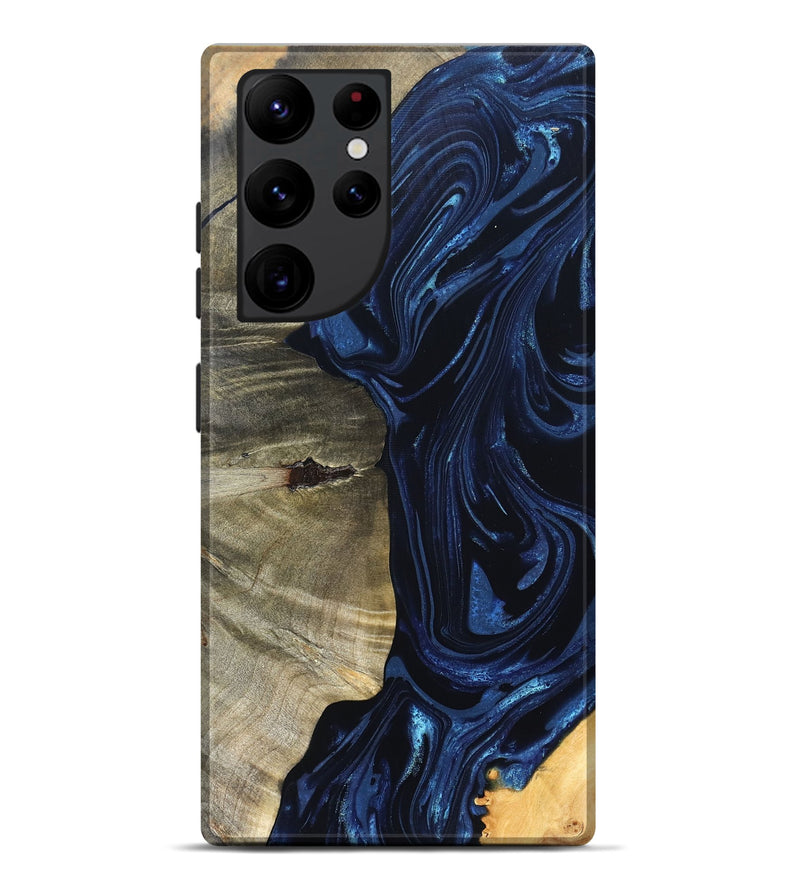 Galaxy S22 Ultra Wood Live Edge Phone Case - Kellen (Blue, 820706)
