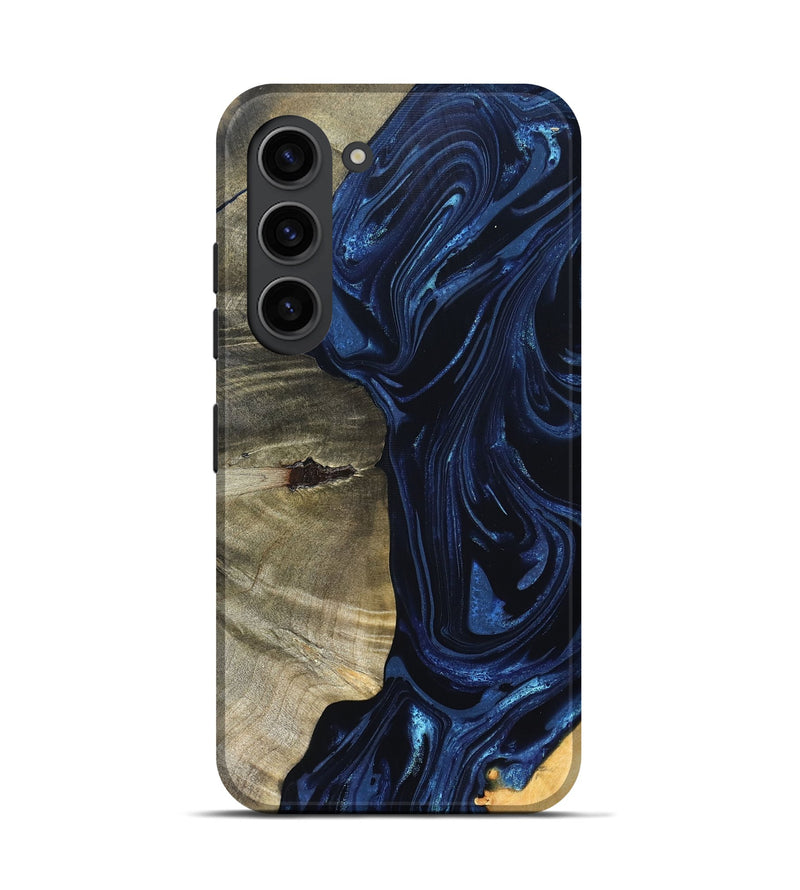 Galaxy S23 Wood Live Edge Phone Case - Kellen (Blue, 820706)