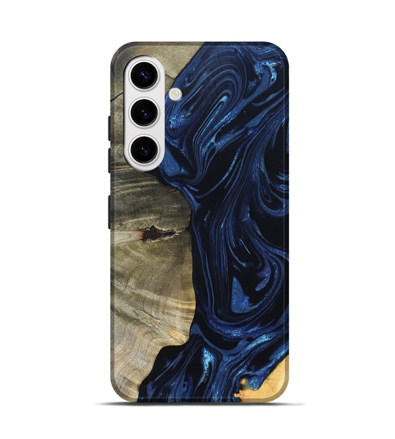 Galaxy S25 Wood Live Edge Phone Case - Kellen (Blue, 820706)