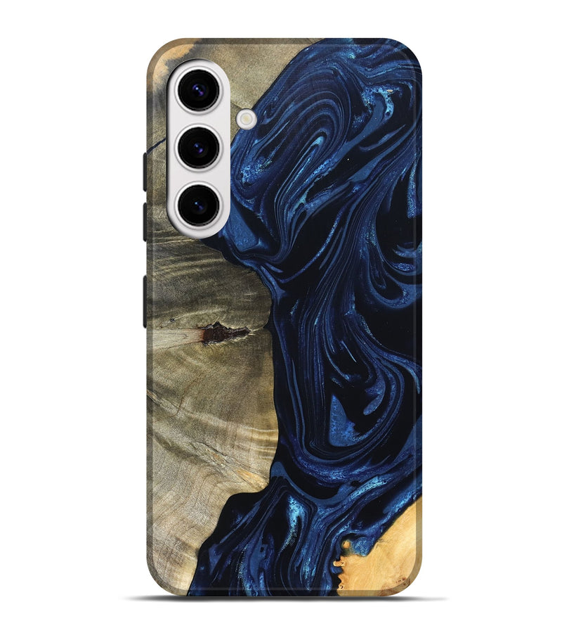 Galaxy S25 Plus Wood Live Edge Phone Case - Kellen (Blue, 820706)
