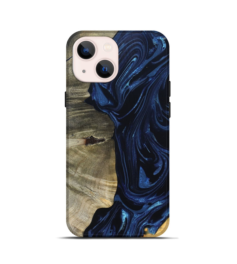 iPhone 13 mini Wood Live Edge Phone Case - Kellen (Blue, 820706)