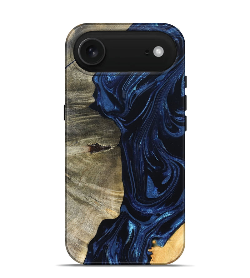 iPhone 17 Air Wood Live Edge Phone Case - Kellen (Blue, 820706)