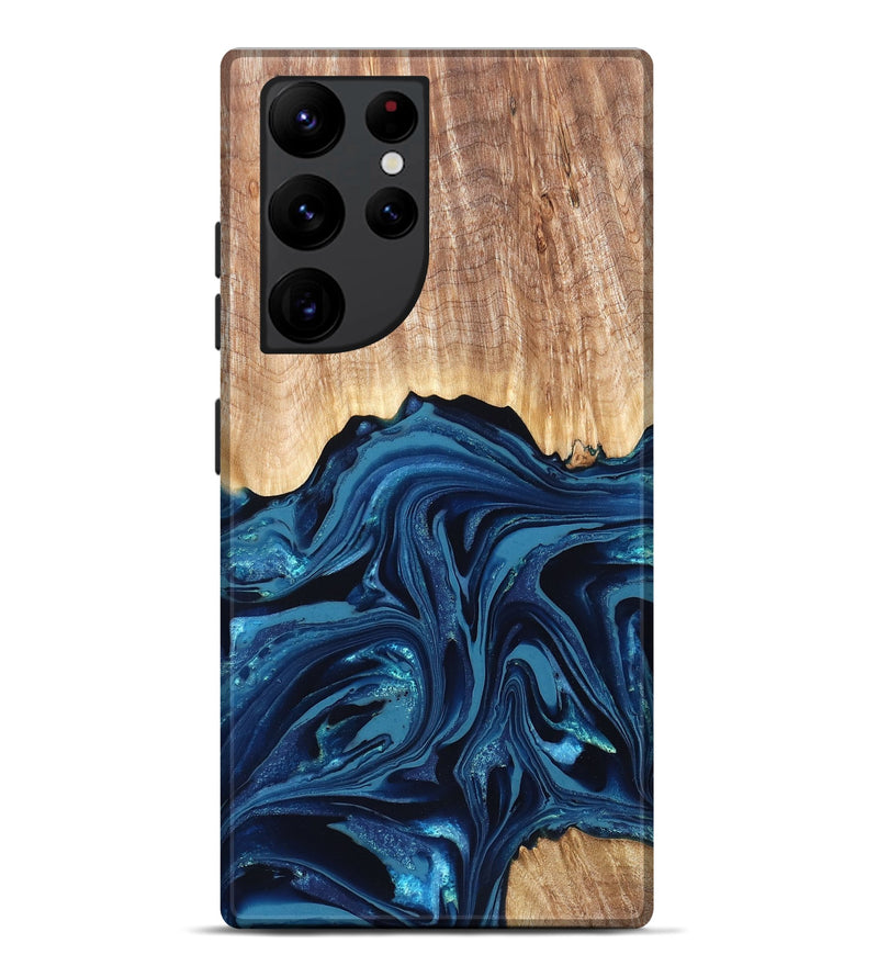 Galaxy S22 Ultra Wood Live Edge Phone Case - Liza (Blue, 820709)
