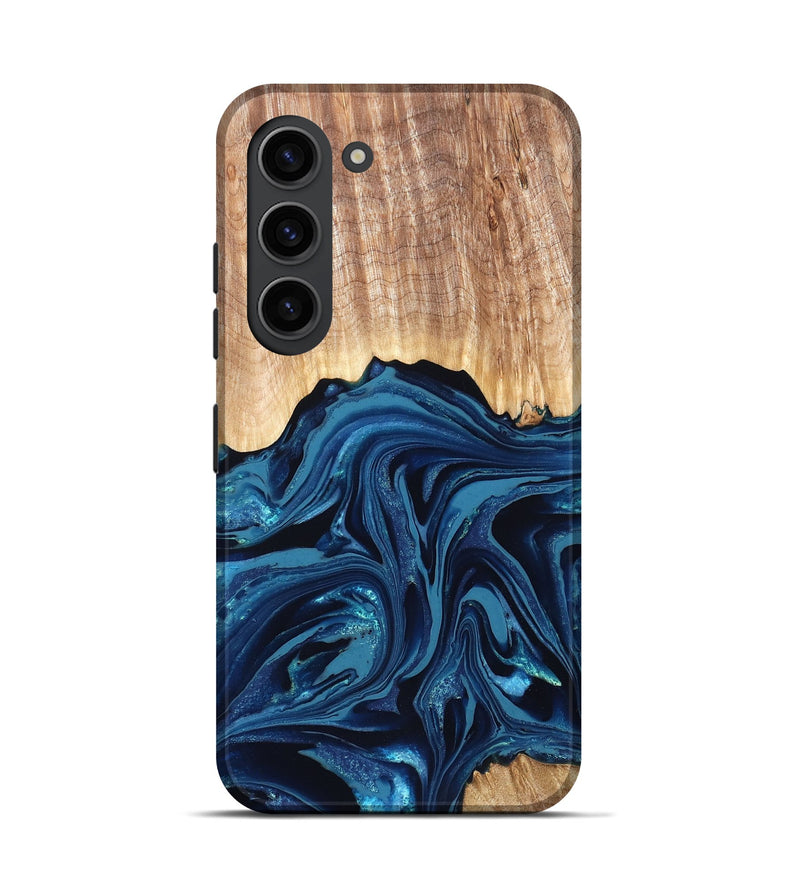Galaxy S23 Wood Live Edge Phone Case - Liza (Blue, 820709)