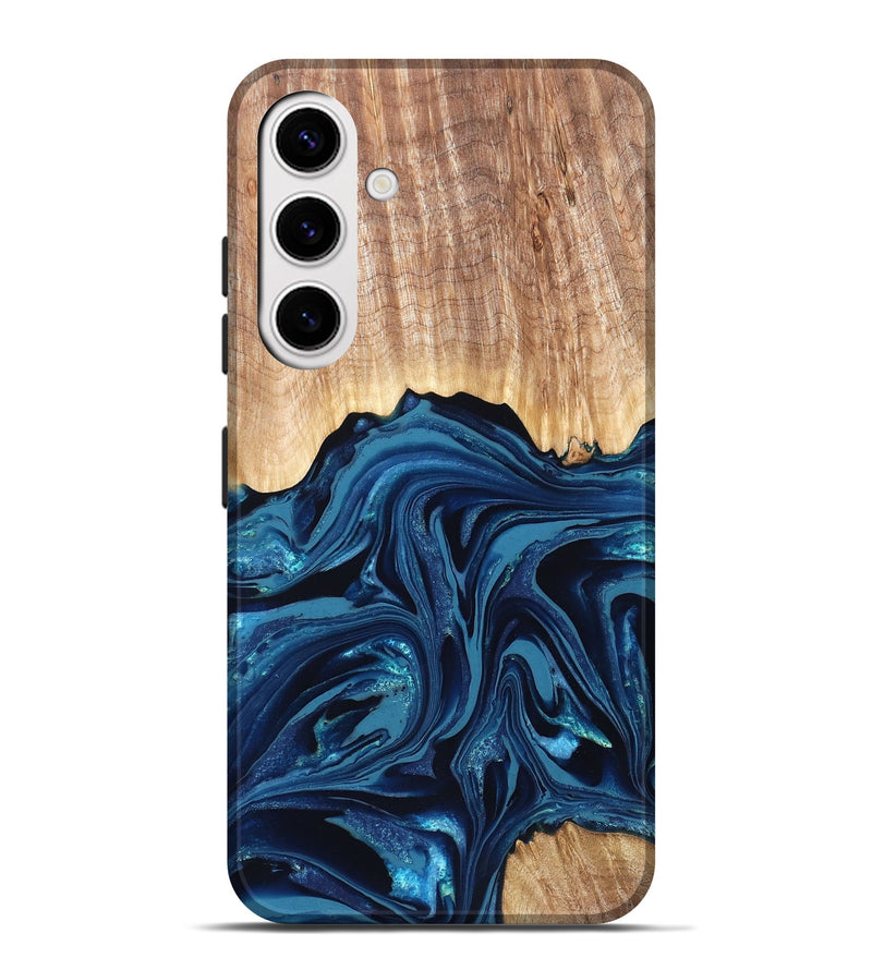 Galaxy S25 Plus Wood Live Edge Phone Case - Liza (Blue, 820709)