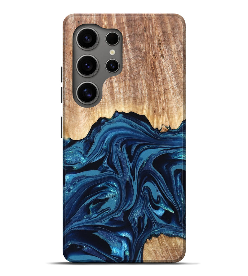 Galaxy S25 Ultra Wood Live Edge Phone Case - Liza (Blue, 820709)