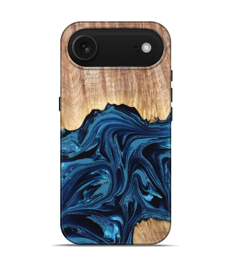 iPhone 17 Air Wood Live Edge Phone Case - Liza (Blue, 820709)