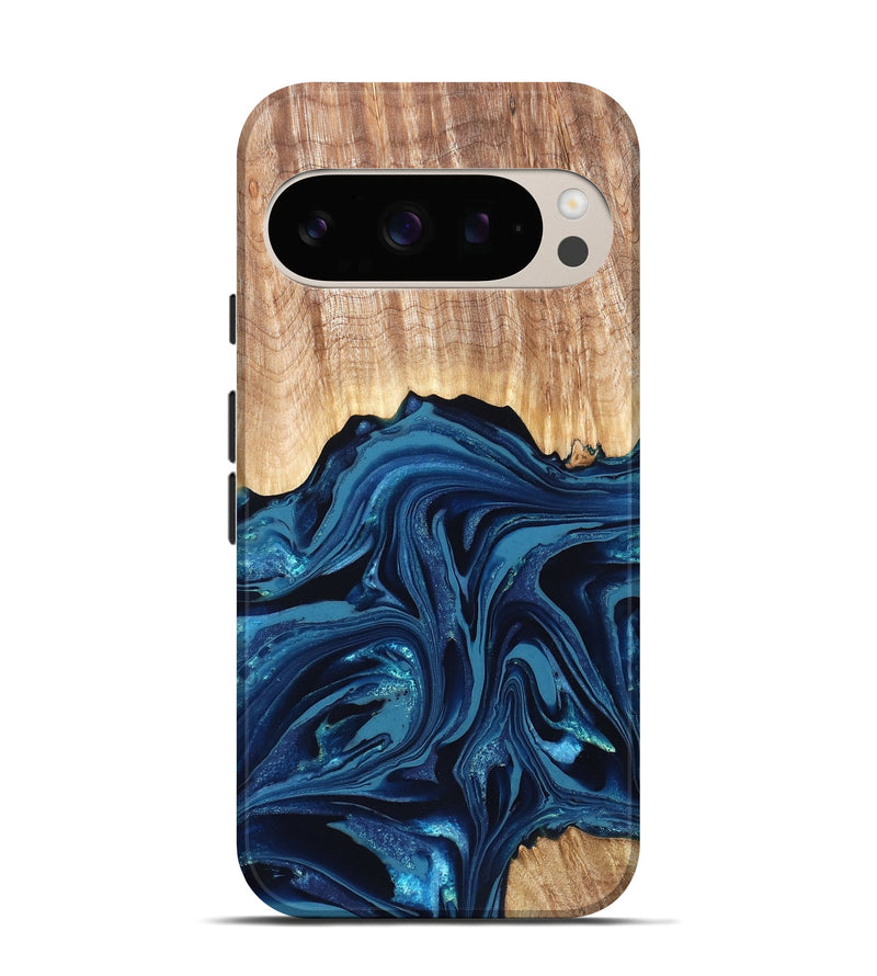 Pixel 10 Pro Wood Live Edge Phone Case - Liza (Blue, 820709)