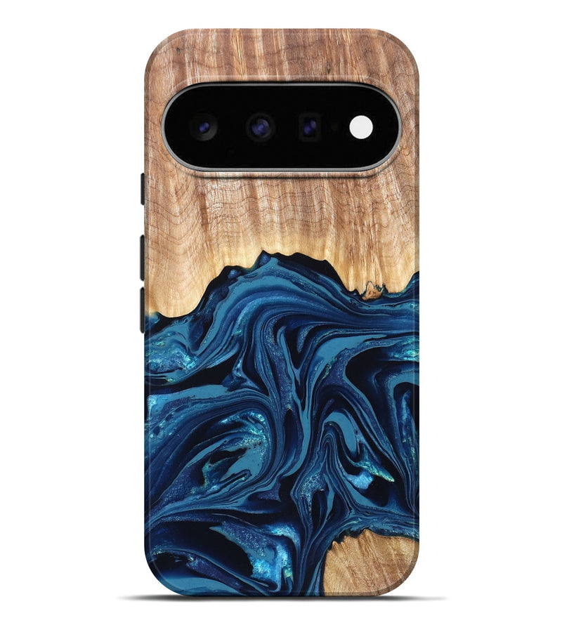 Pixel 11 Pro XL Wood Live Edge Phone Case - Liza (Blue, 820709)