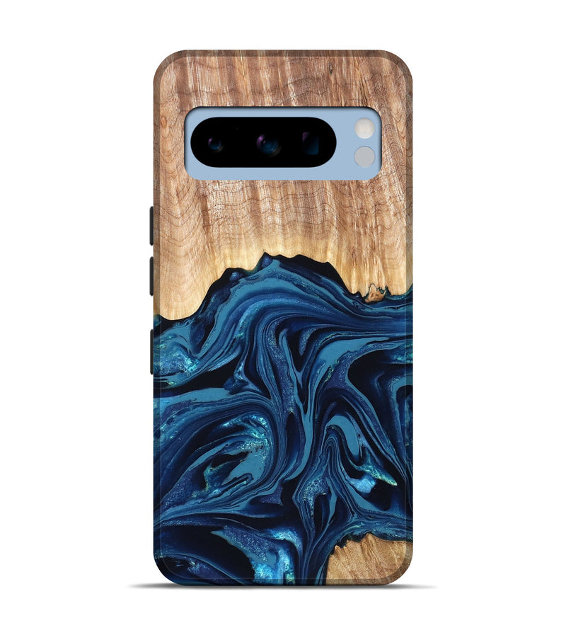 Pixel 8 Pro Wood Live Edge Phone Case - Liza (Blue, 820709)