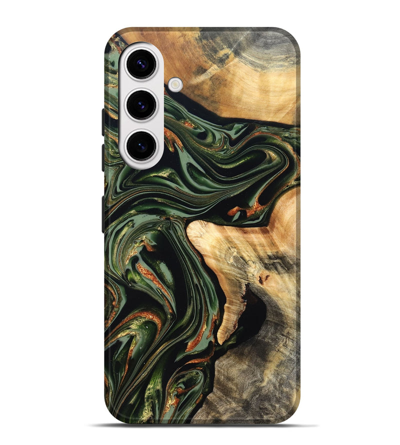 Galaxy S25 Plus Wood Live Edge Phone Case - Duncan (Green, 820710)