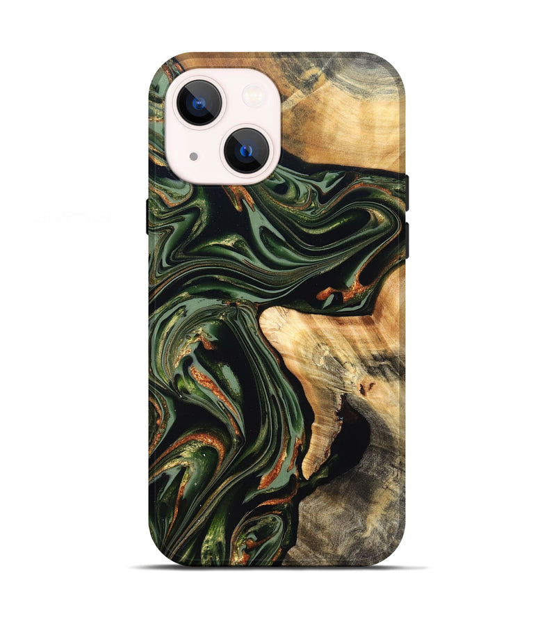 iPhone 13 Wood Live Edge Phone Case - Duncan (Green, 820710)