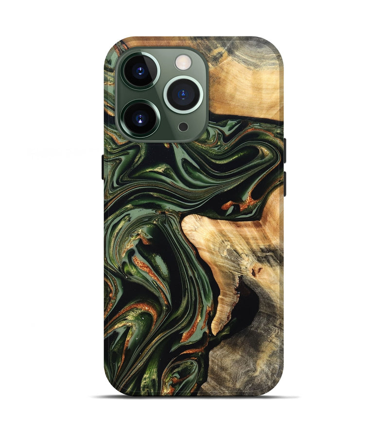 iPhone 13 Pro Wood Live Edge Phone Case - Duncan (Green, 820710)