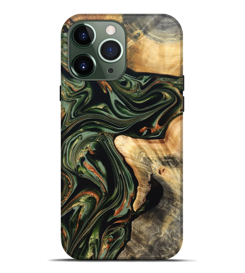 iPhone 13 Pro Max Wood Live Edge Phone Case - Duncan (Green, 820710)