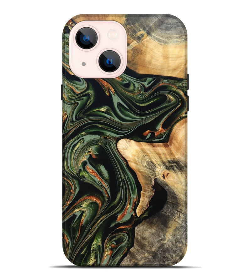 iPhone 14 Plus Wood Live Edge Phone Case - Duncan (Green, 820710)