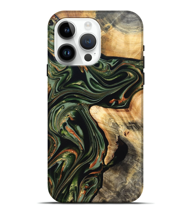 iPhone 15 Pro Max Wood Live Edge Phone Case - Duncan (Green, 820710)