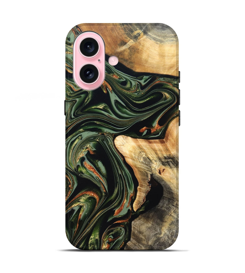 iPhone 17 Wood Live Edge Phone Case - Duncan (Green, 820710)