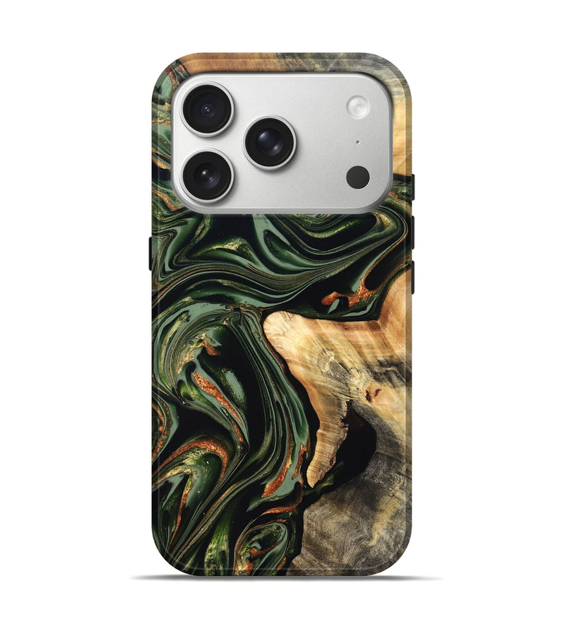 iPhone 17 Pro Wood Live Edge Phone Case - Duncan (Green, 820710)