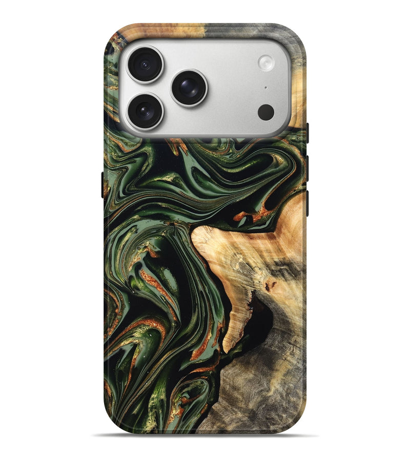 iPhone 17 Pro Max Wood Live Edge Phone Case - Duncan (Green, 820710)