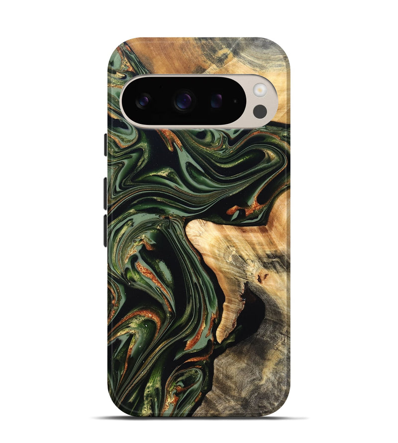 Pixel 9 Wood Live Edge Phone Case - Duncan (Green, 820710)