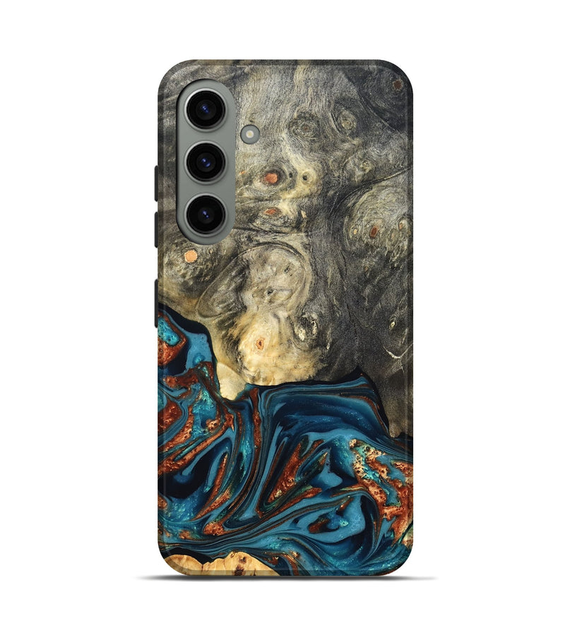Galaxy S24 Wood Live Edge Phone Case - Keagan (Teal & Gold, 820711)