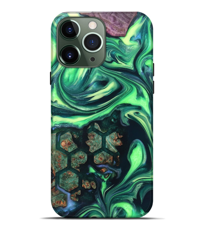 iPhone 13 Pro Max Wood Live Edge Phone Case - Judge (Neon, 820712)