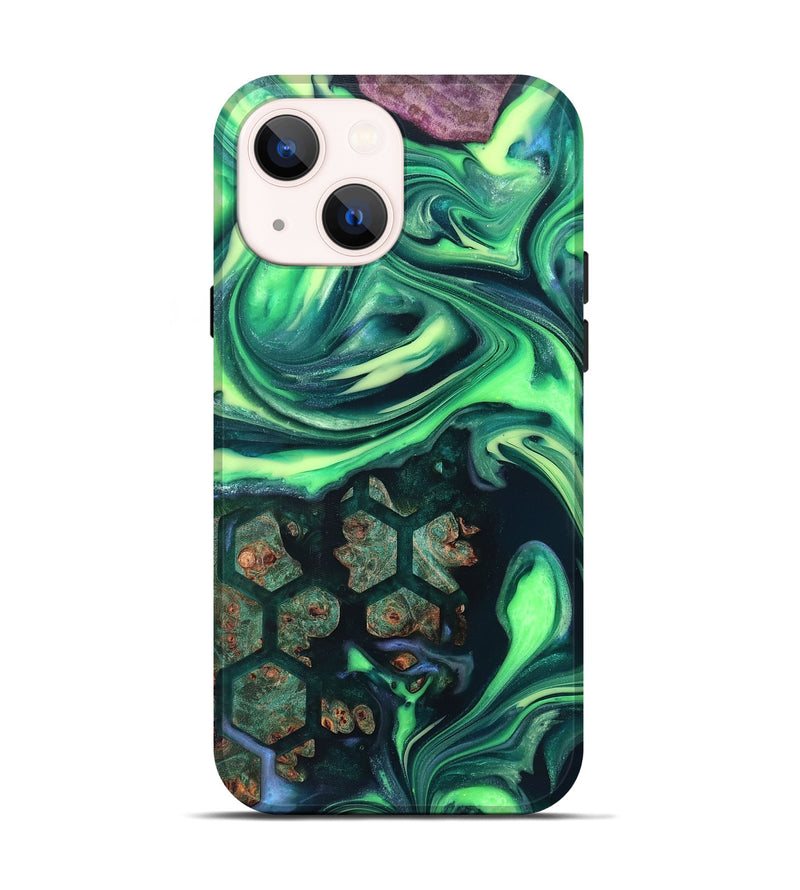 iPhone 14 Wood Live Edge Phone Case - Judge (Neon, 820712)