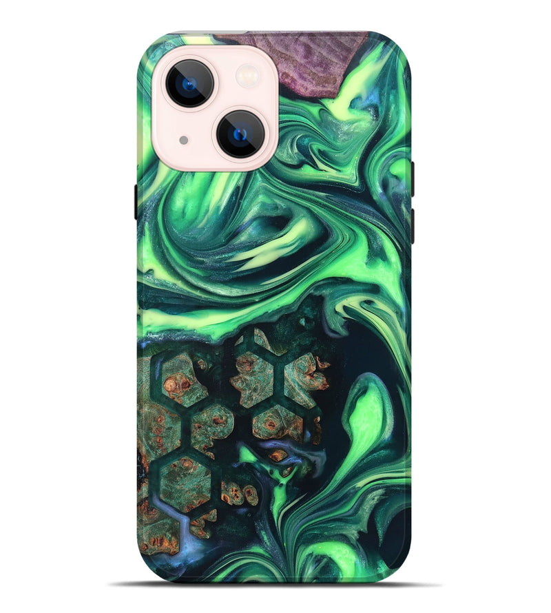 iPhone 14 Plus Wood Live Edge Phone Case - Judge (Neon, 820712)