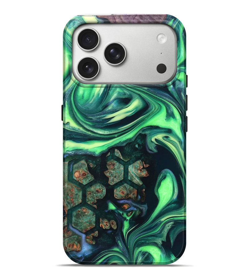iPhone 17 Pro Max Wood Live Edge Phone Case - Judge (Neon, 820712)