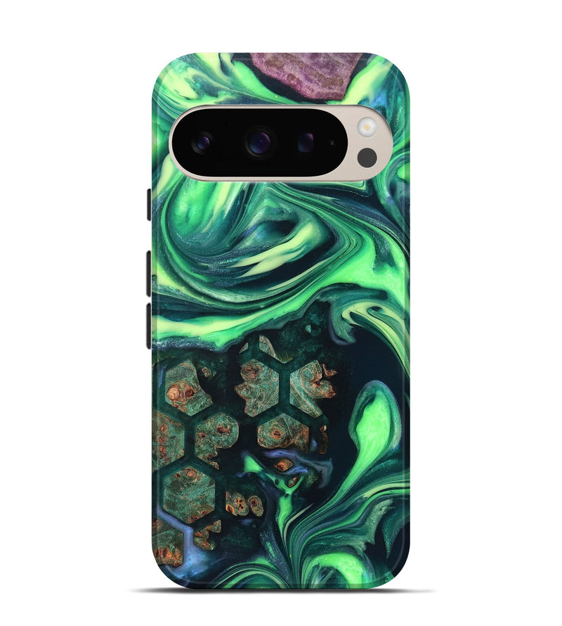 Pixel 9 Pro Wood Live Edge Phone Case - Judge (Neon, 820712)