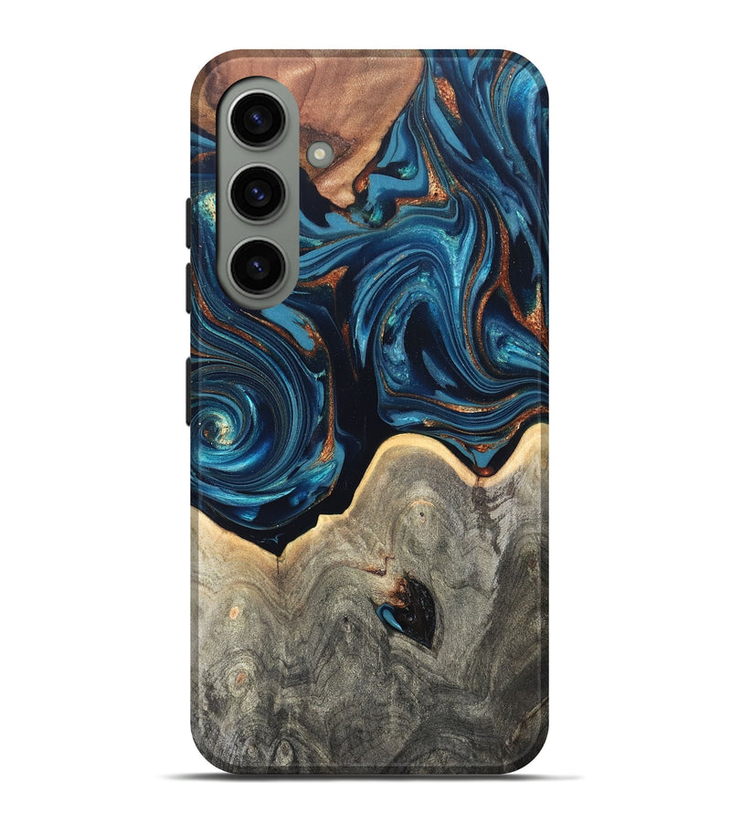 Galaxy S24 Plus Wood Live Edge Phone Case - Glen (Teal & Gold, 820714)