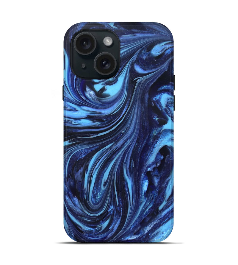 iPhone 15 ResinArt Live Edge Phone Case - Aiyana (Blue, 820716)