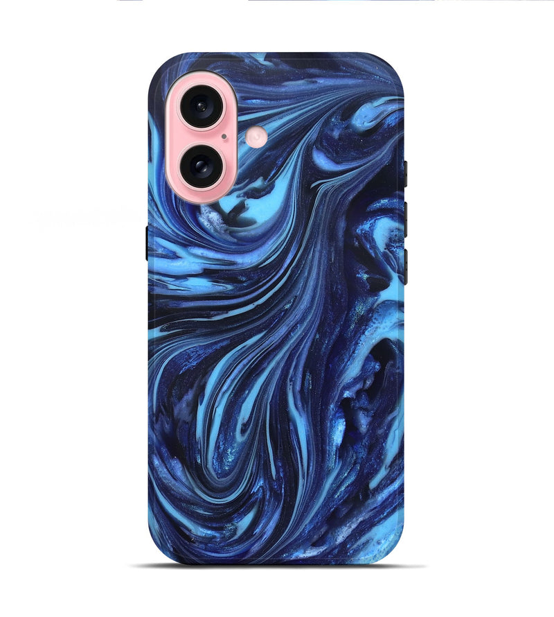 iPhone 16 ResinArt Live Edge Phone Case - Aiyana (Blue, 820716)
