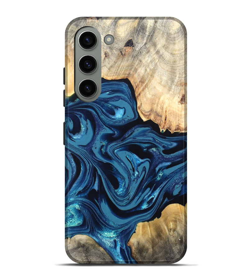 Galaxy S23 Plus Wood Live Edge Phone Case - Brandyn (Blue, 820718)