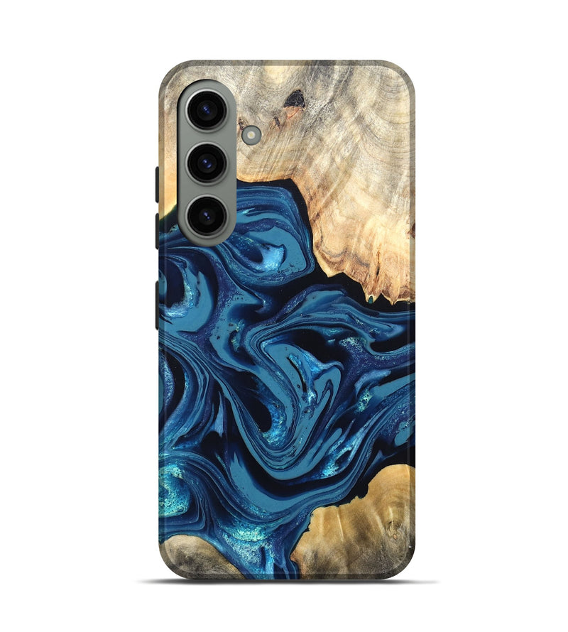 Galaxy S24 Wood Live Edge Phone Case - Brandyn (Blue, 820718)