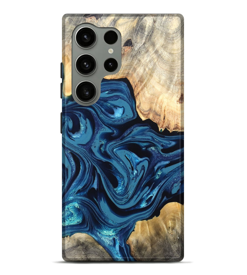 Galaxy S24 Ultra Wood Live Edge Phone Case - Brandyn (Blue, 820718)