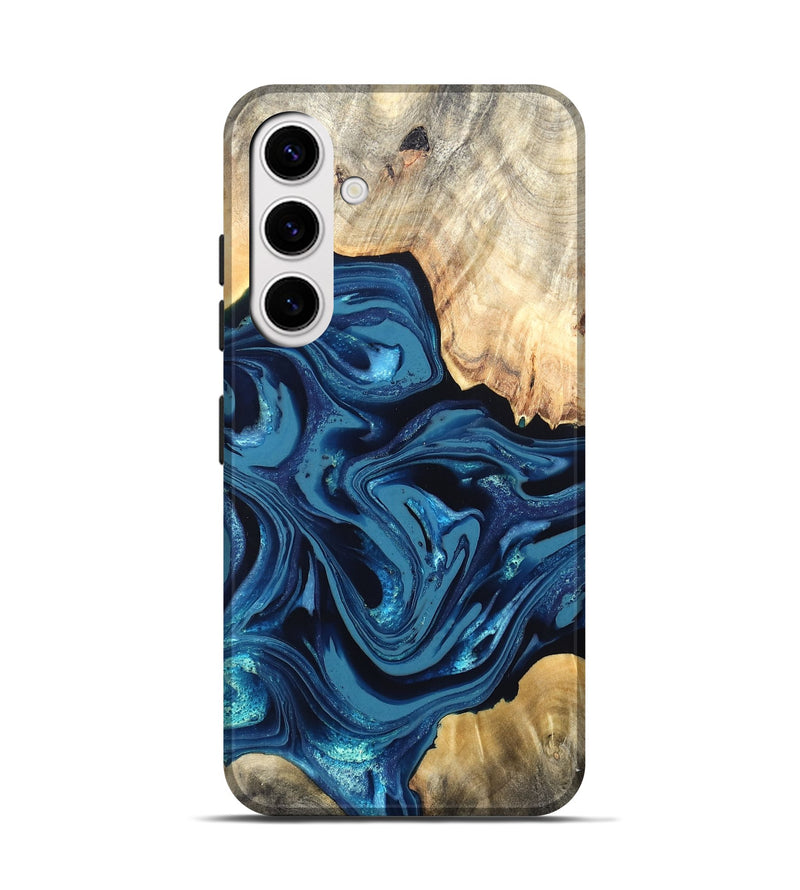 Galaxy S25 Wood Live Edge Phone Case - Brandyn (Blue, 820718)