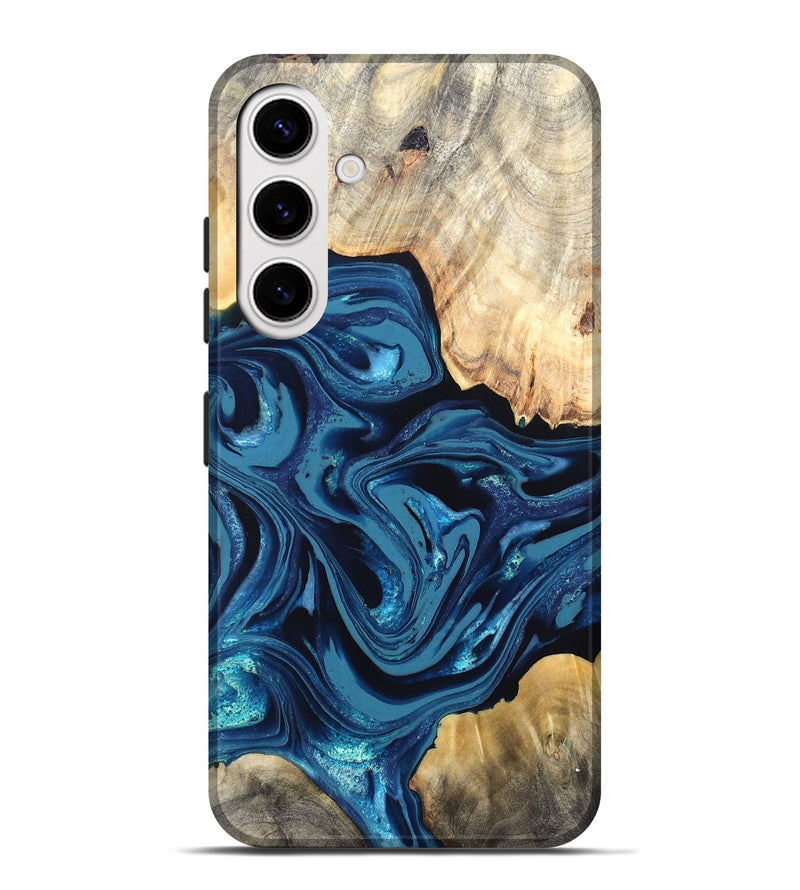 Galaxy S25 Plus Wood Live Edge Phone Case - Brandyn (Blue, 820718)