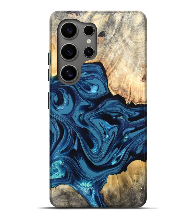 Galaxy S25 Ultra Wood Live Edge Phone Case - Brandyn (Blue, 820718)