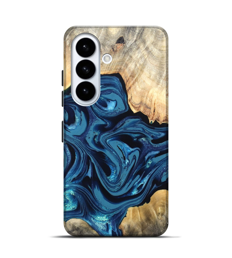 Galaxy S26 Wood Live Edge Phone Case - Brandyn (Blue, 820718)