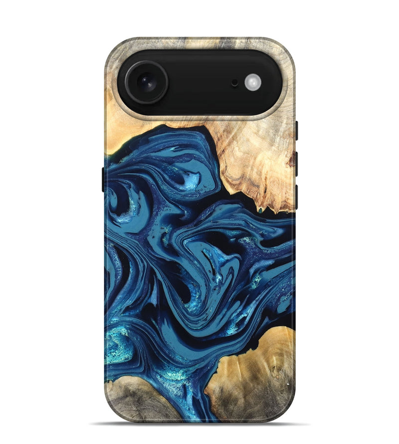 iPhone 17 Air Wood Live Edge Phone Case - Brandyn (Blue, 820718)