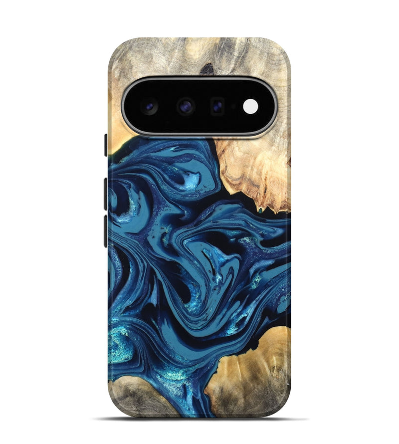 Pixel 11 Pro Wood Live Edge Phone Case - Brandyn (Blue, 820718)