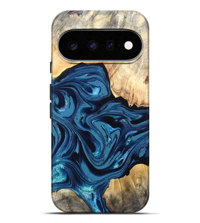 Pixel 11 Pro XL Wood Live Edge Phone Case - Brandyn (Blue, 820718)