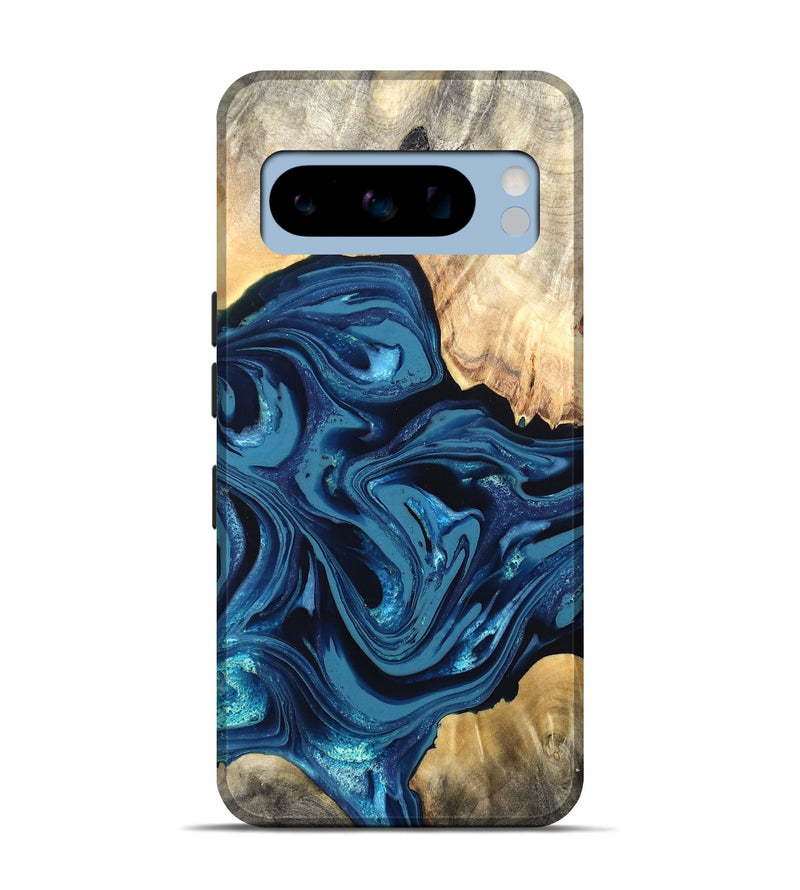 Pixel 8 Pro Wood Live Edge Phone Case - Brandyn (Blue, 820718)